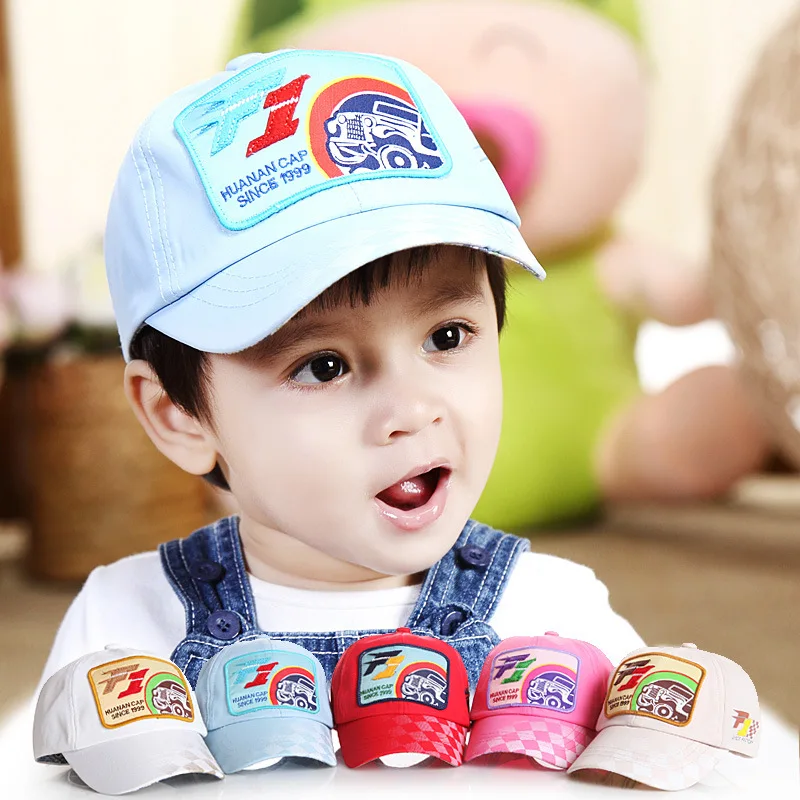 

Hua nav Genuine Product Spring New Style Korean-style F1 Car Children Baseball Cap Baby Hat Hatting Factory Wholesale