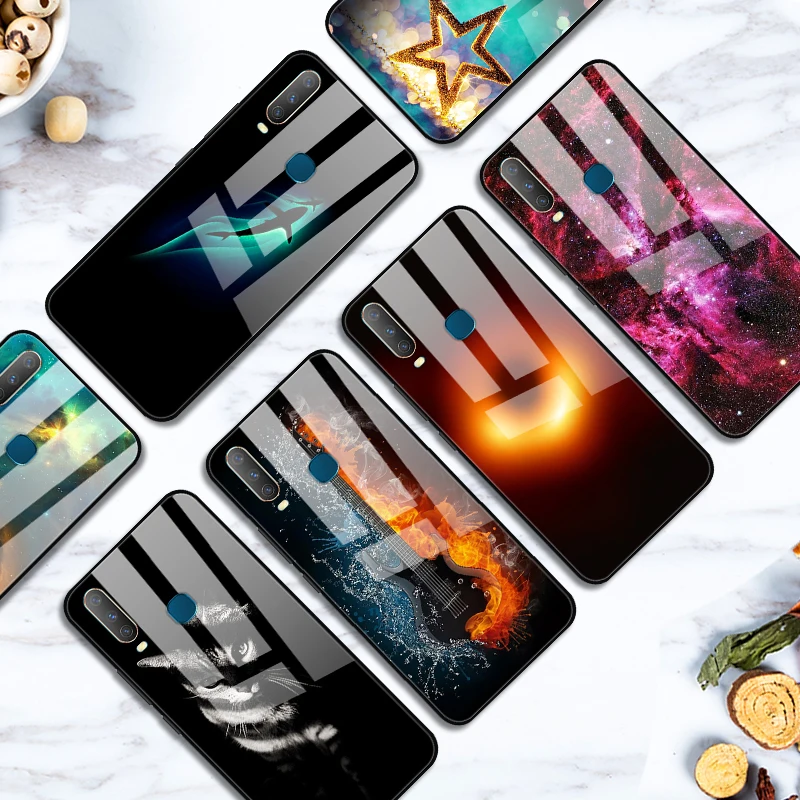 Для Vivo Y17 Чехол Жесткий закаленное стекла картина задняя Чехол для Vivo Y17 Y15 Y12 Y 17 15 12 чехол ТПУ бампер VivoY17 чехлы для телефонов