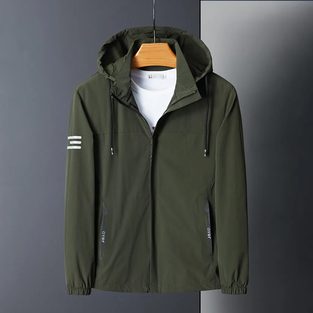 Мужские полосатые повседневные модные водонепроницаемые быстросохнущие спортивные уличные пальто полиэстер вечернее платье с длинными кружевными рукавами плюс размер пальто L30828