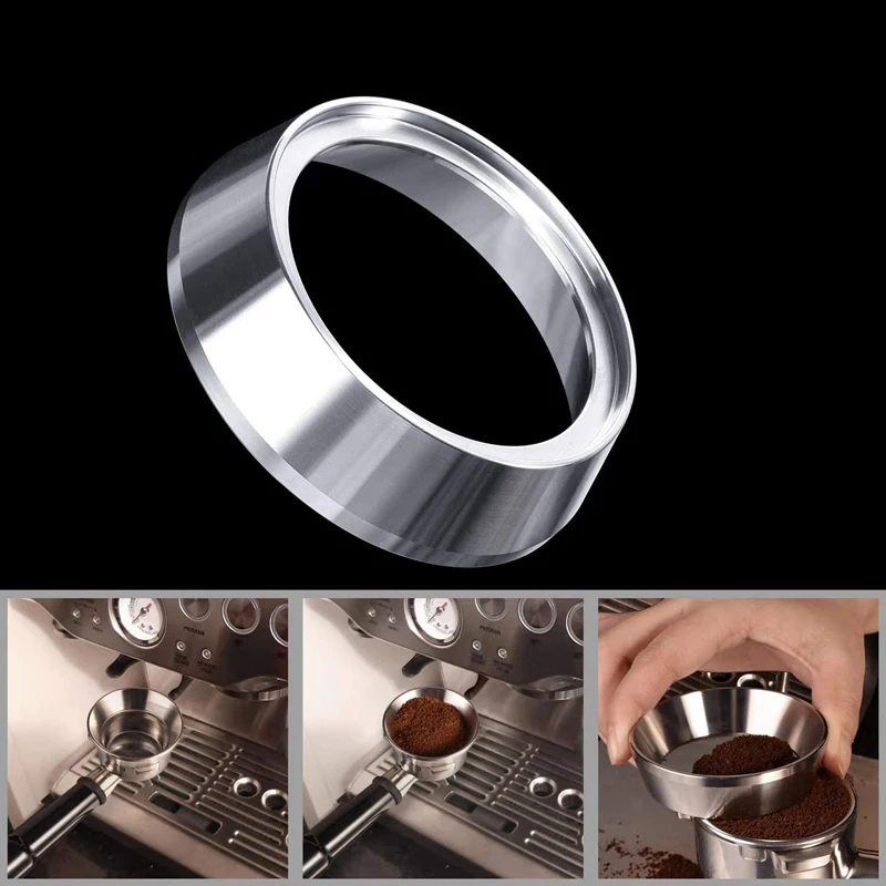 

Kitchen Espresso Dosing Funnel Stainless Steel Coffee Dosing Ring 51/58MM Profilter Coffee Powder Tamper Espresso Barista Tool