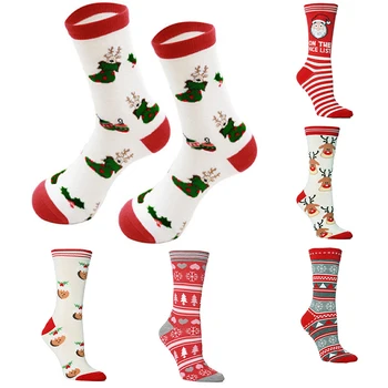 

New 2020 Christmas Socks Women Funny Santa Claus Christmas Tree Snow Elk Cotton Happy Socks Men Harajuku New Year Sokken