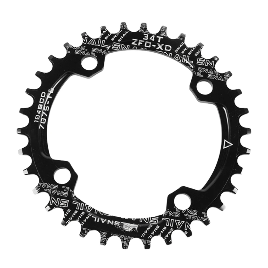 Black 34T Велосипедная цепь 104 BCD односкоростная цепь кольцо 32T 34T 36T 38T MTB горный велосипед запчасти для велосипеда - Цвет: Black 34T