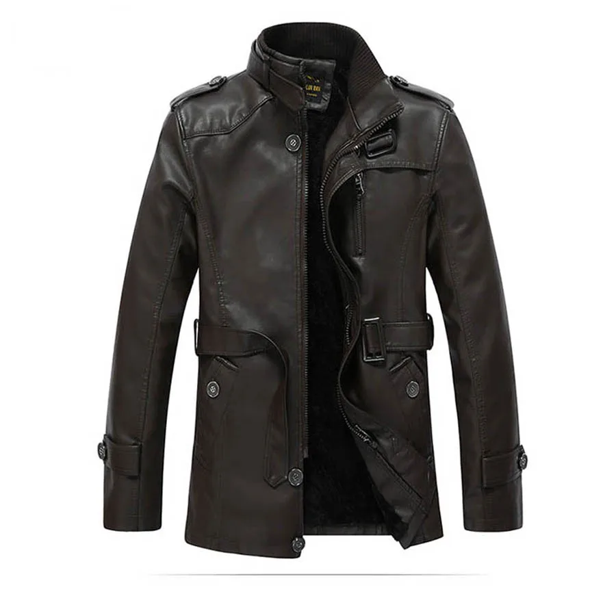 Зимние куртки для мужчин, тонкая верхняя одежда, куртка-бомбер Winderbreaker из искусственной кожи, мотоциклетные кожаные куртки, Мужское пальто с мехом