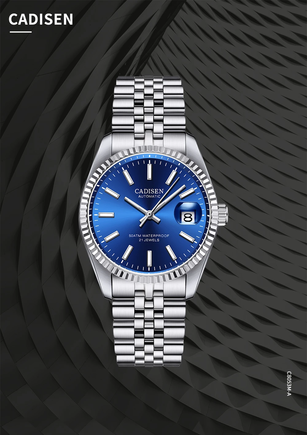 Cadisen-メンズ機械式時計,自動,ステンレススチール,耐水性,2020 - AliExpress 腕時計