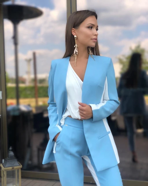 Importé - Ensemble Tailleur Femme Coupe Slim Deux Pièces Manches