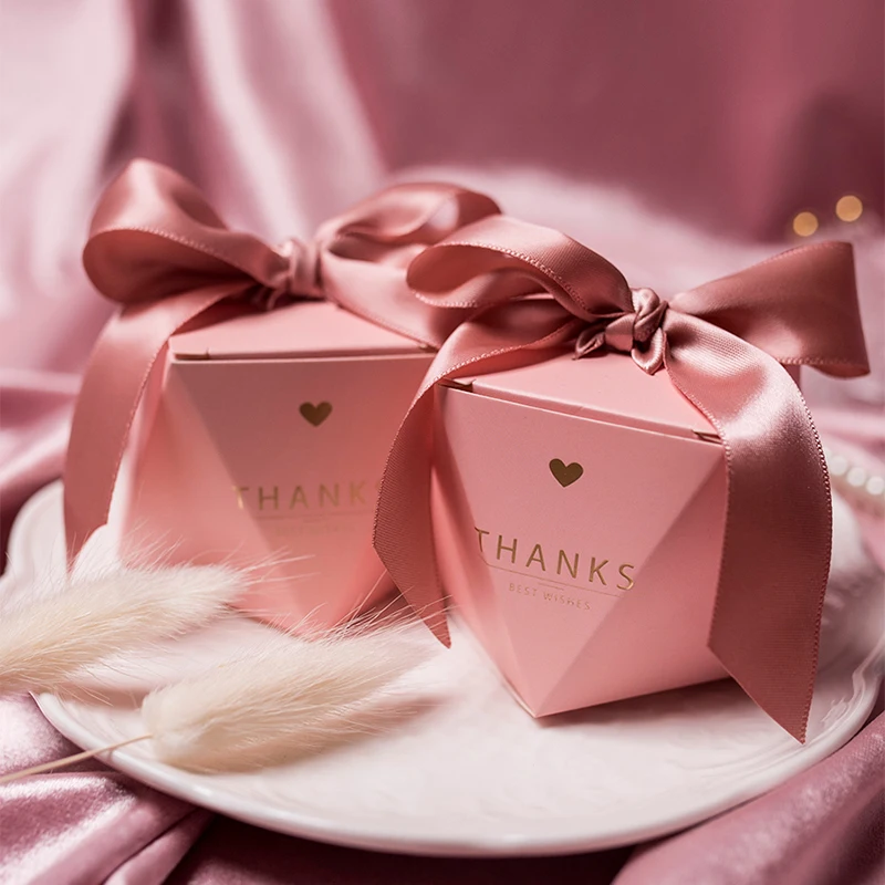 Wedding Favors Candy Box Creative Pink Gifts Boxes Baby Shower Paper Chocolate Package Festival Party Supplies Thank You | Дом и сад