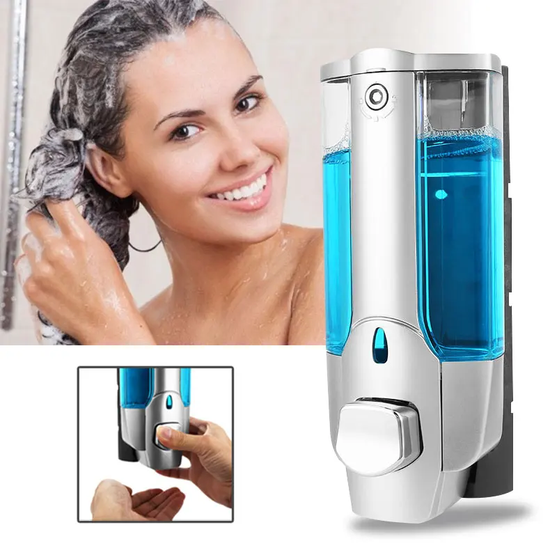 

Bathroom Wall Mounted Soap Sanitizer Shower Gel Shampoo Liquid Pump Dispenser