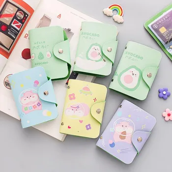 

1 Pcs Cute Avocado Hamster PU Card Holders Large Capacity Women Lady Passport Credit ID Business Card Wallet Coin Case Bag Gift