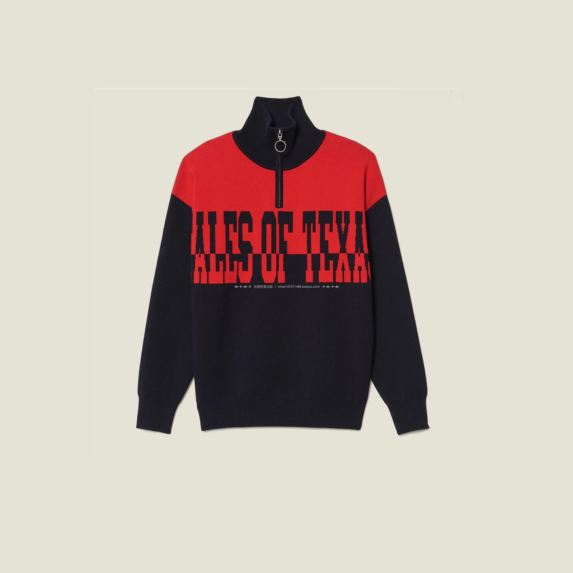 

Fall and Winter 2019 New Type of Circle Neck Set with Letter Jacquard Matched Colour Sweater Black Sweater