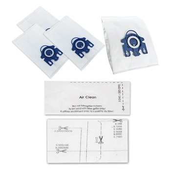 

4 pcs Dust Bag + 2 Filter Sheet For Miele S2 S5 S8 Classic C1 C2 C3 household Vacuum Cleaner Parts 28.5*18mm
