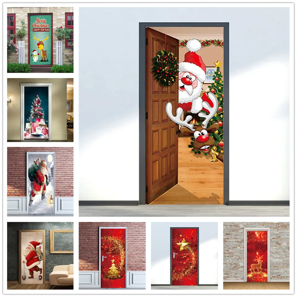 Cartoon Santa Claus Wall Sticker Christmas Shop De... – Vicedeal