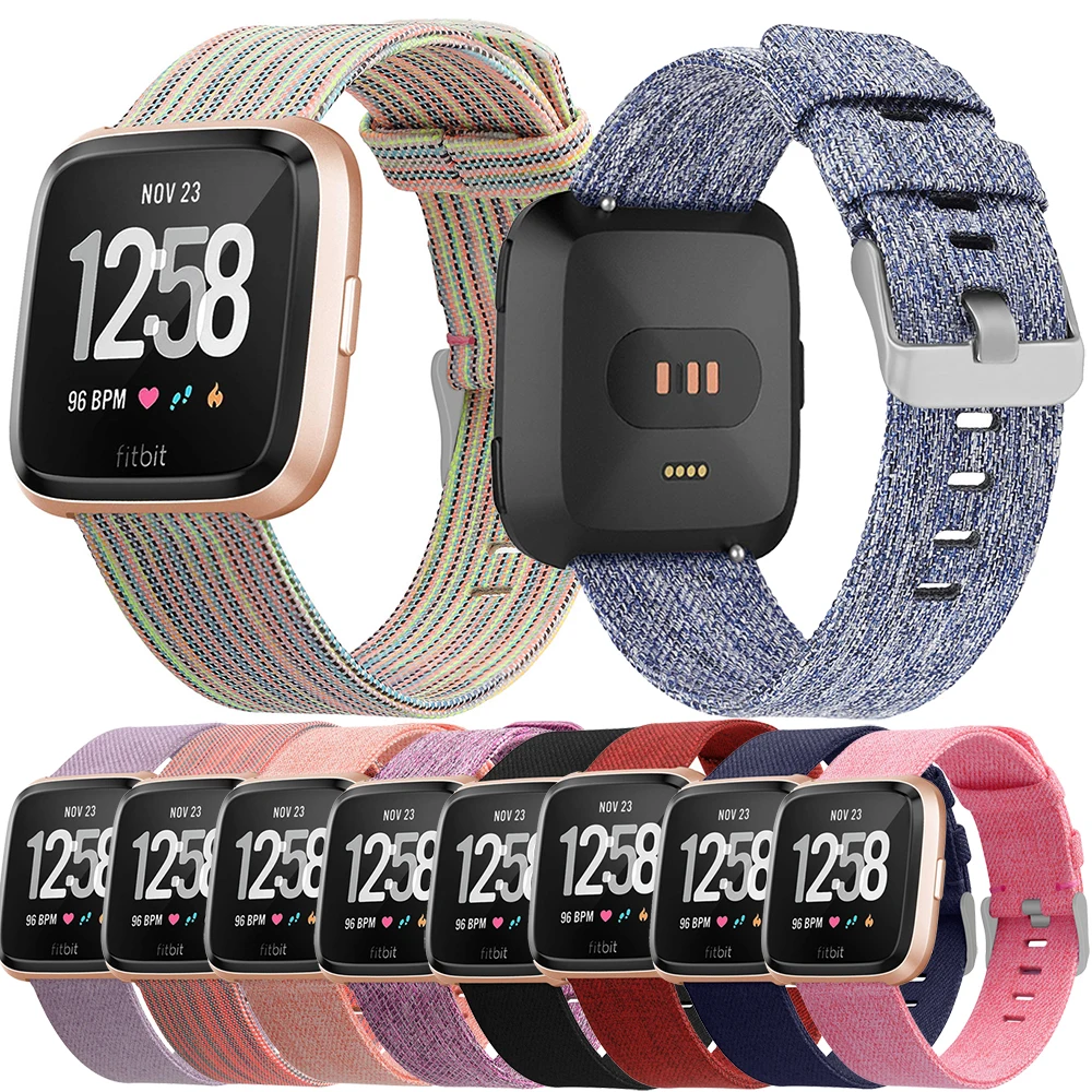 Холщовый ремешок Essidi 2021 для смарт браслета Fitbit Versa 2 спортивный Lite сменный тканый