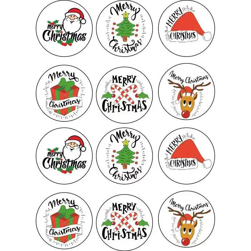 

60pcs/Lot 30mm Merry Christmas Santa Deer Packaging Seals Sticker Labels for Envelope Wedding Birthday Gifts