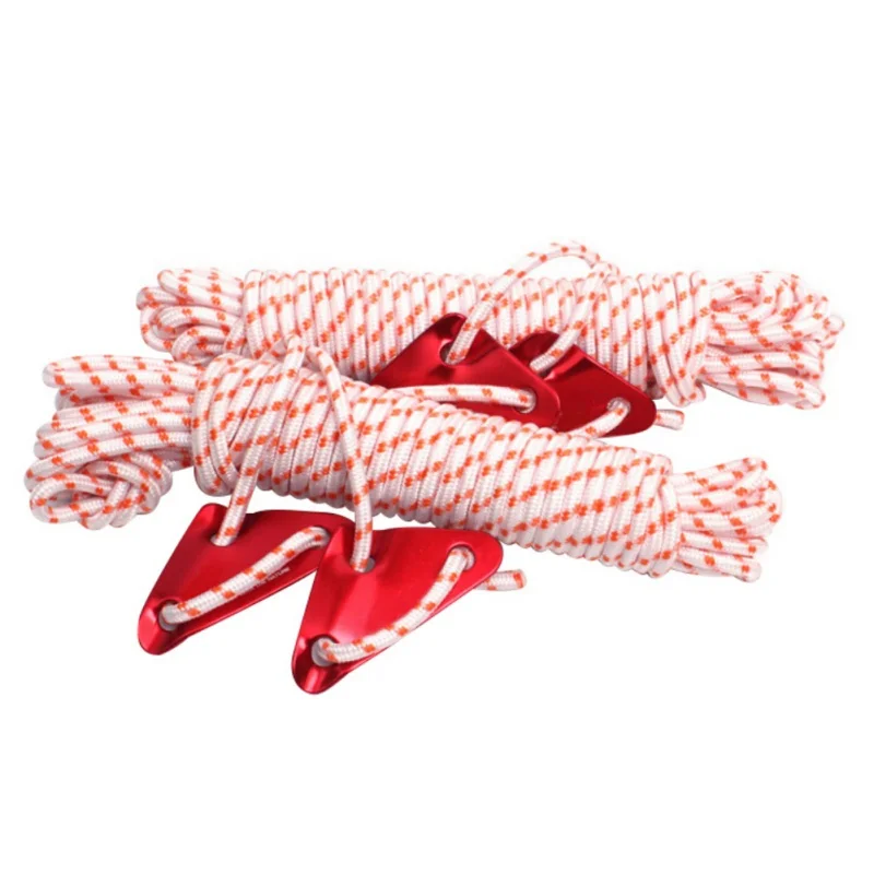 

Colorful Lanyard Tent Sling Clothesline Double Layer Clothes Rope with Bag for Outdoor Camping 10m Tent Rope Rriangle Buckle