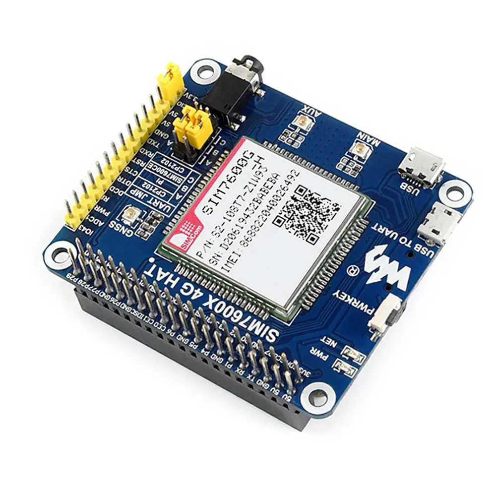 SIM7600E-H SIM7600G-H  ̿ SIM7600CE 4G HAT, 4G, 3G, 2G, GSM, GPRS, GNSS HAT, LTE CAT4, SIM7600