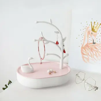 

Creative Swan Jewelry Tray Display Organizer Case Ring Earring Necklace Jewelry Storage Box Modern Decor