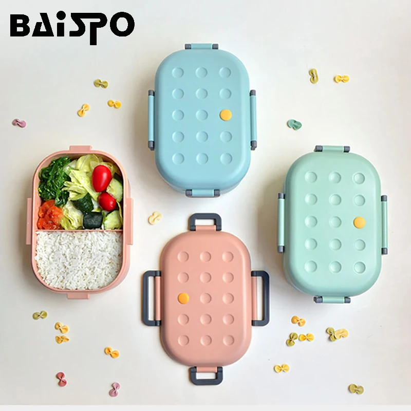 

Baispo PP Cute Lunch Box For Kids Microwave Oven Heating Container Snack Bento Box Kitchen Food Container For School Picnic