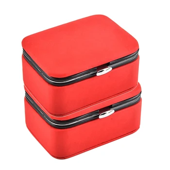 

2pcs Jewelry Gift Box Necklace Earrings Bangle Showcase Jewelry Findings Red