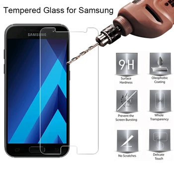 

Transparent Tempered Glass for Samsung J5 2017 J3 Pro Phone Film HD Clear Protective Screen Protector for Galaxy J7 2016 J710