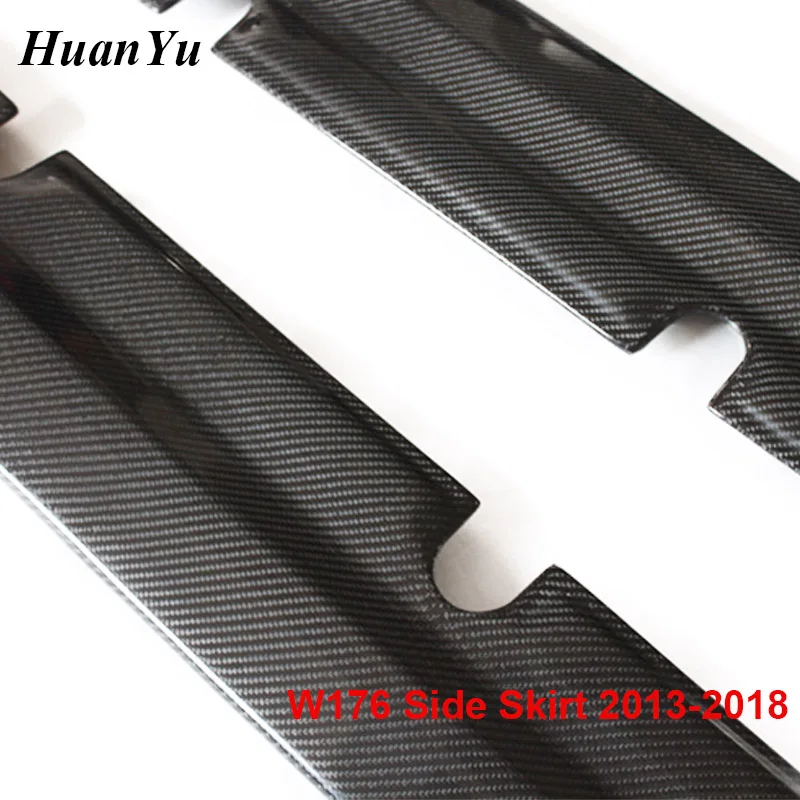 Боковая юбка R Style W176 W117 из углеродного волокна для Mercedes benz A & CLA Class A180 A200 A45 CLA45 AMG