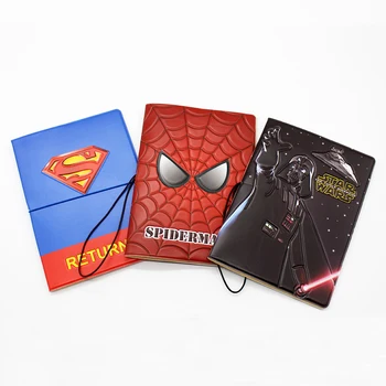 

High Quality 3D Embossed Patterns Spider Man Passport Cover Travel Soft Leather Id Card Passport Holder Superman Passport Wallet