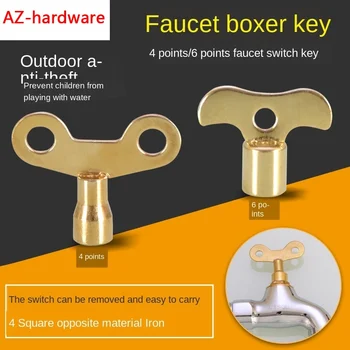 

Faucet key with lock, inner corners, 6mm, outdoor tap water, anti-theft, outdoor square 1/2 IN switch handle