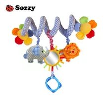 Sozzy – hochet en peluche pour bébé, 35cm, poupée magique, son Musical, voiture, lit, jouet suspendu, anneau de cloche, éléphant, Lion