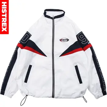 

Men Hip Hop Jacket Color Block Patchwork Streetwear Harajuku Track Jacket Windbreaker Street Wear 2020 Autumn Zipper Jacket Coat