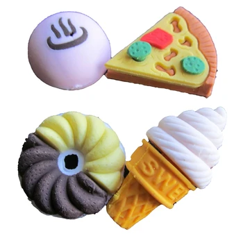 

Assorted Food Novelty Cute Pencil Rubber Eraser Erasers Stationery Ice Cream Cake Kid Fun Toy