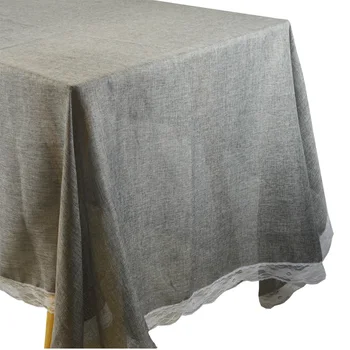 

Lace Imitation Linen Cotton Retro Table Cloth Dining Gray Khaki Tea Table Cover Wedding Christmas Home Decor Rectangle Overlays