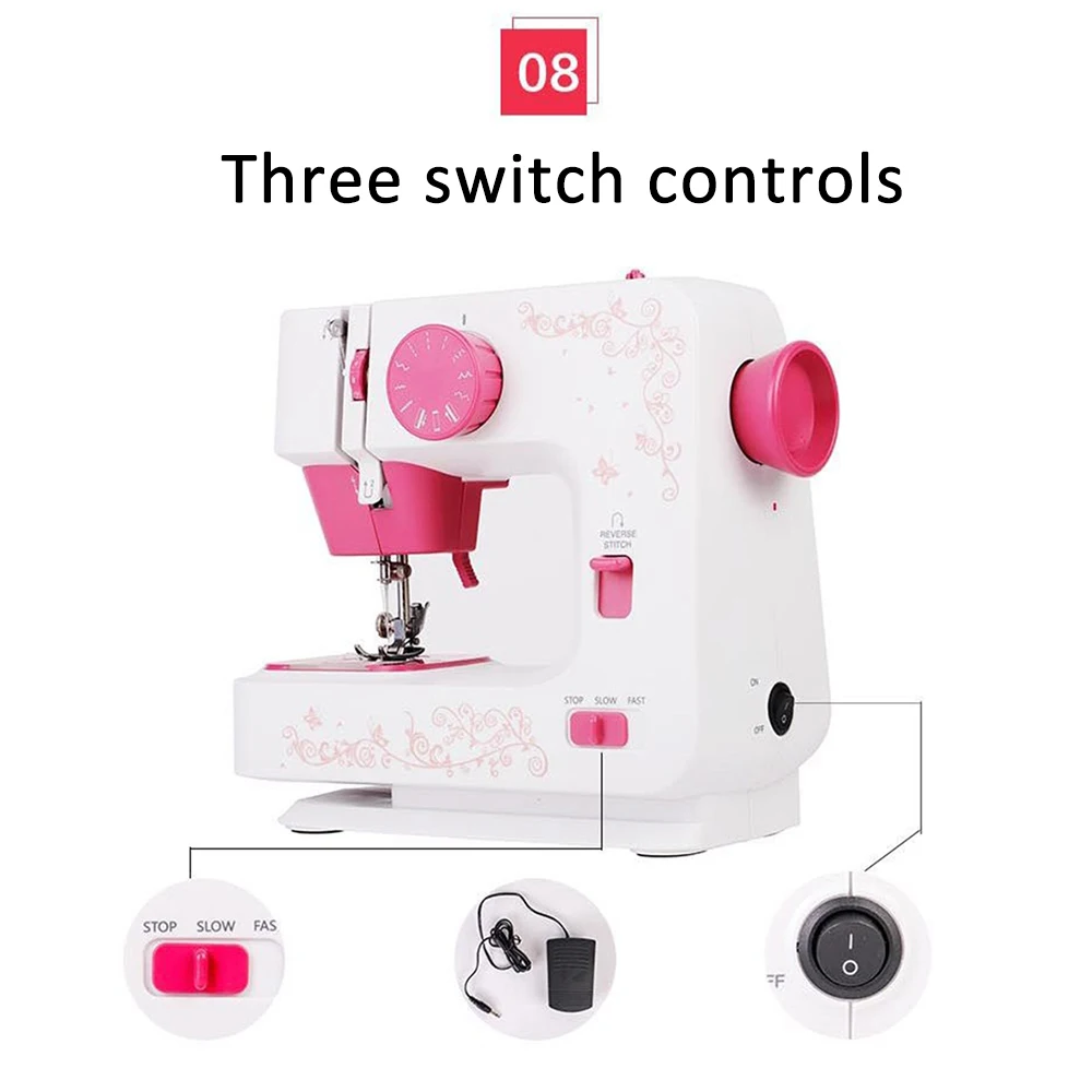 Manual Crafting Mini Sewing Machines Portable Home Hand Held Sewing Machine  Knitting Electric Pedal Mending Machine Tools