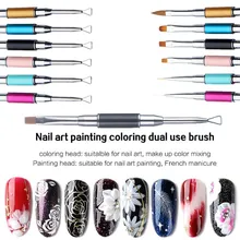 

Dual Professional Salon Home Extension Gel Double Head Nail Painting Pen Brush