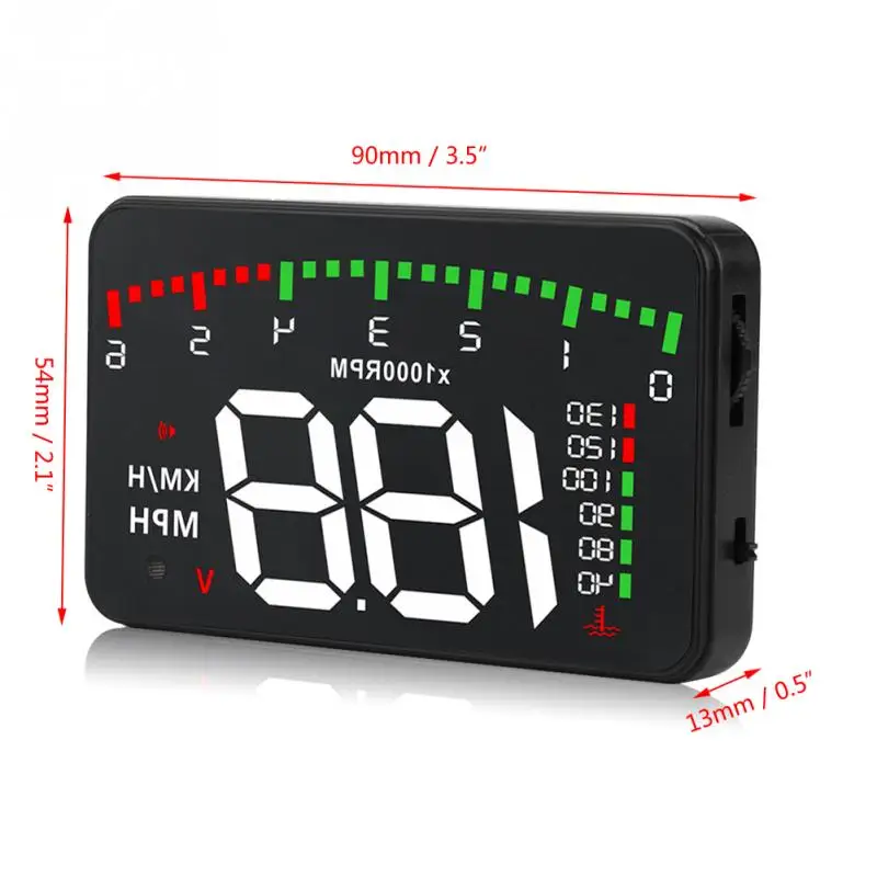 A900 3.5Inch Car HUD Head Up Display Windshield Digital OBD2 II Speedometer KM/h Speed Warning Alarm Universal Car HUD