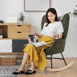 GY – fauteuil à bascule nordique en bois massif, canapé à une place, fauteuil à bascule, fauteuil de loisirs, de luxe, léger, pour balcon 