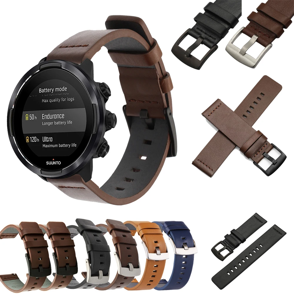 Genuine Leather Watchband for Suunto 9 