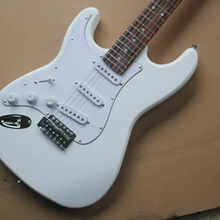 Китайская гитарная фабрика на заказ новая белая электрогитара для левшей с белая накладка гриф из клена 8pai