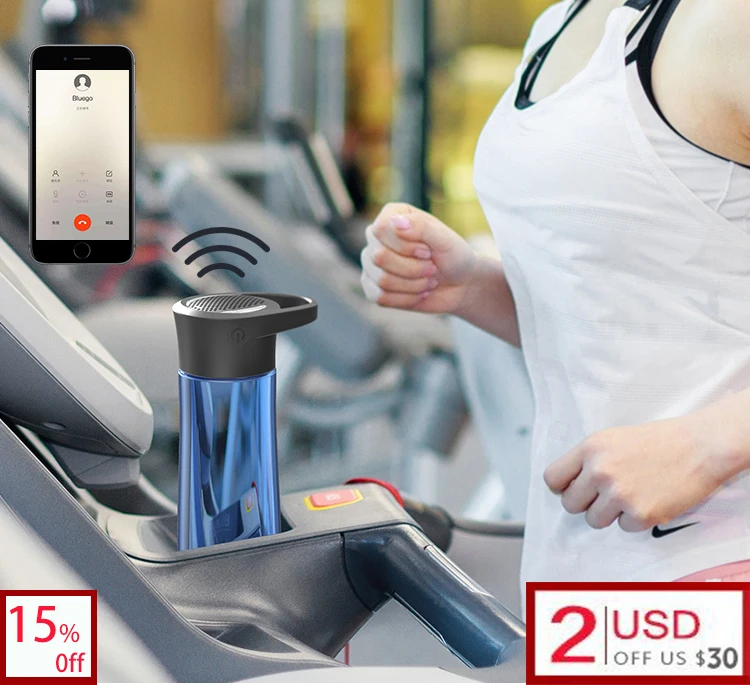 

Bluego bluetooth speaker sport music Tritan water bottle eu certified connect phone multi-function outdoor carry lock bottle