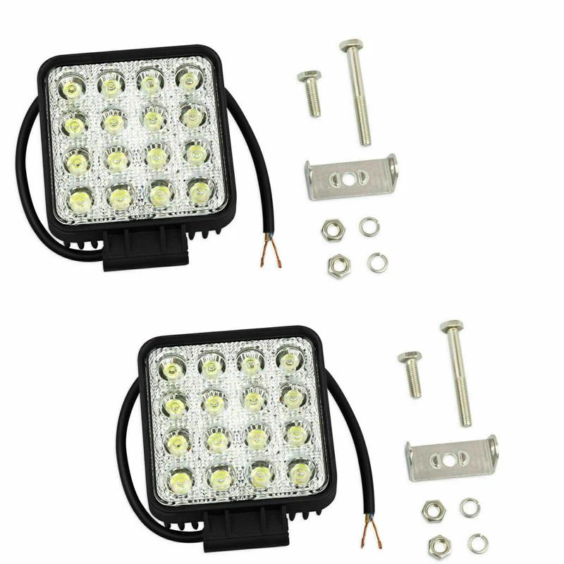Mayitr 2 шт. 48 Вт автомобиля 12V 16LED работы Точечные светильники Светодиодный прожектор лампа для 4x4 Van ATV внедорожника SUV Грузовик 6500K