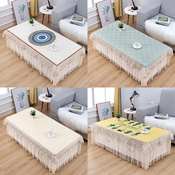 

full cover lace tablecloth lacework rectangular dinging table cloth for living room stripe printing linen tablecloths DW327