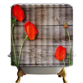 

Modern Shower Curtain Clear Bathroom Waterproof Shower Curtain Washable Flowers Tende Da Doccia Fabric Shower Curtain BA