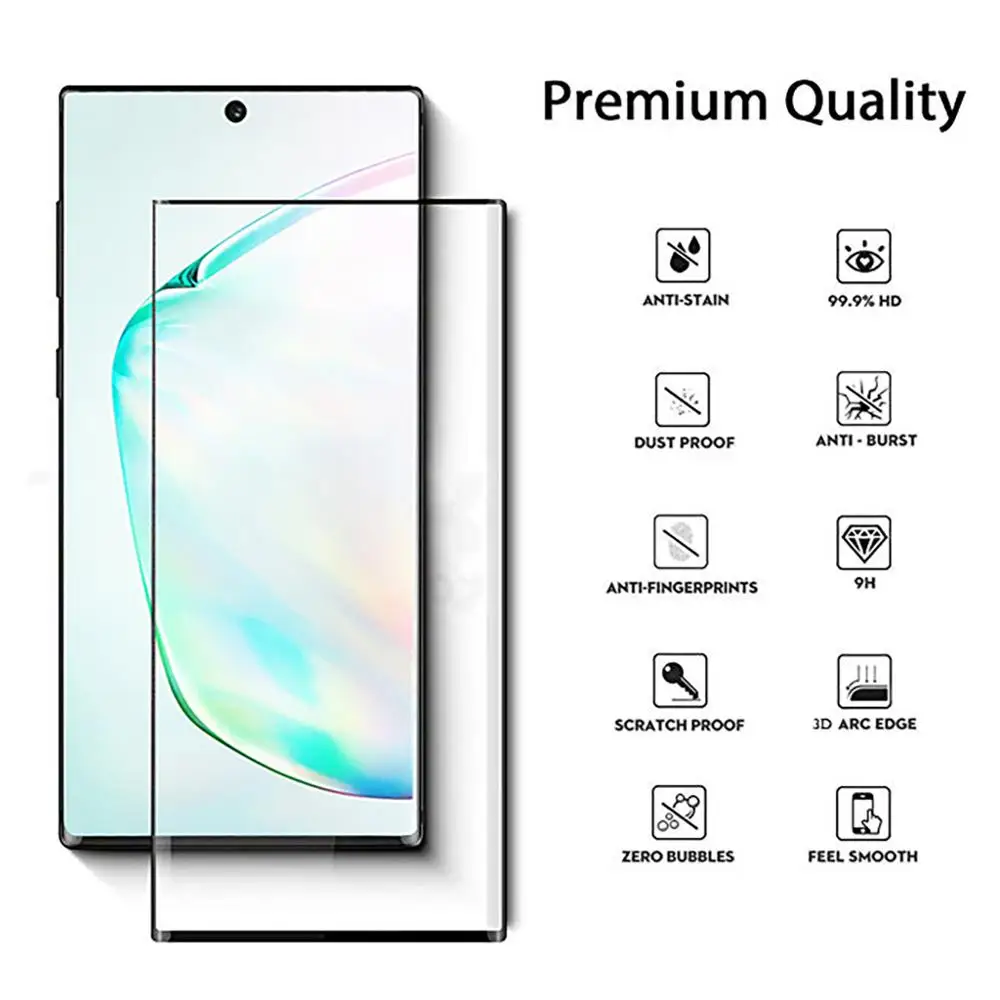 Mnycxen 2 шт. Защитное стекло для samsung Galaxy Note 10 Plus 3D закаленное стекло Note10 Защитная пленка для экрана изогнутая поверхность