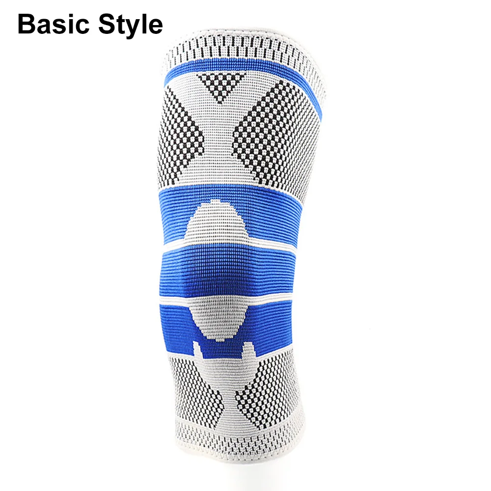 3D ткацкие силиконовые наколенники Поддержка брекета корзина для бега волейбол Meniscus наколенники спортивные защитные наколенники - Цвет: Style 1-A