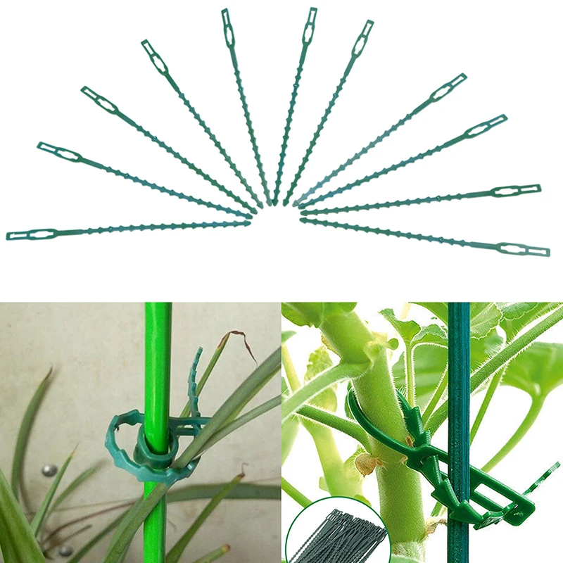 

20PCS Reusable Plant Plastic Cable Ties Adjustable Vine Tomato Stem Clip for Greenhouse Climbing Garden Tools