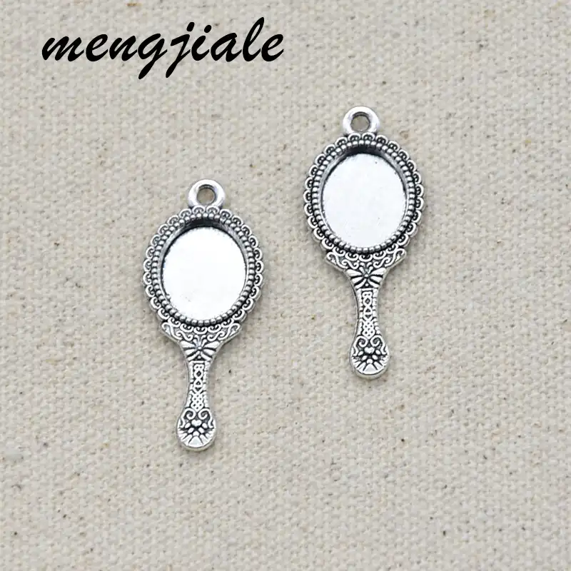 15 個アンティークシルバーヴィンテージミラーチャーム模造ミラーペンダントフィットジュエリーブレスレットメイキングアクセサリー 34 14 ミリメートル チャーム Aliexpress
