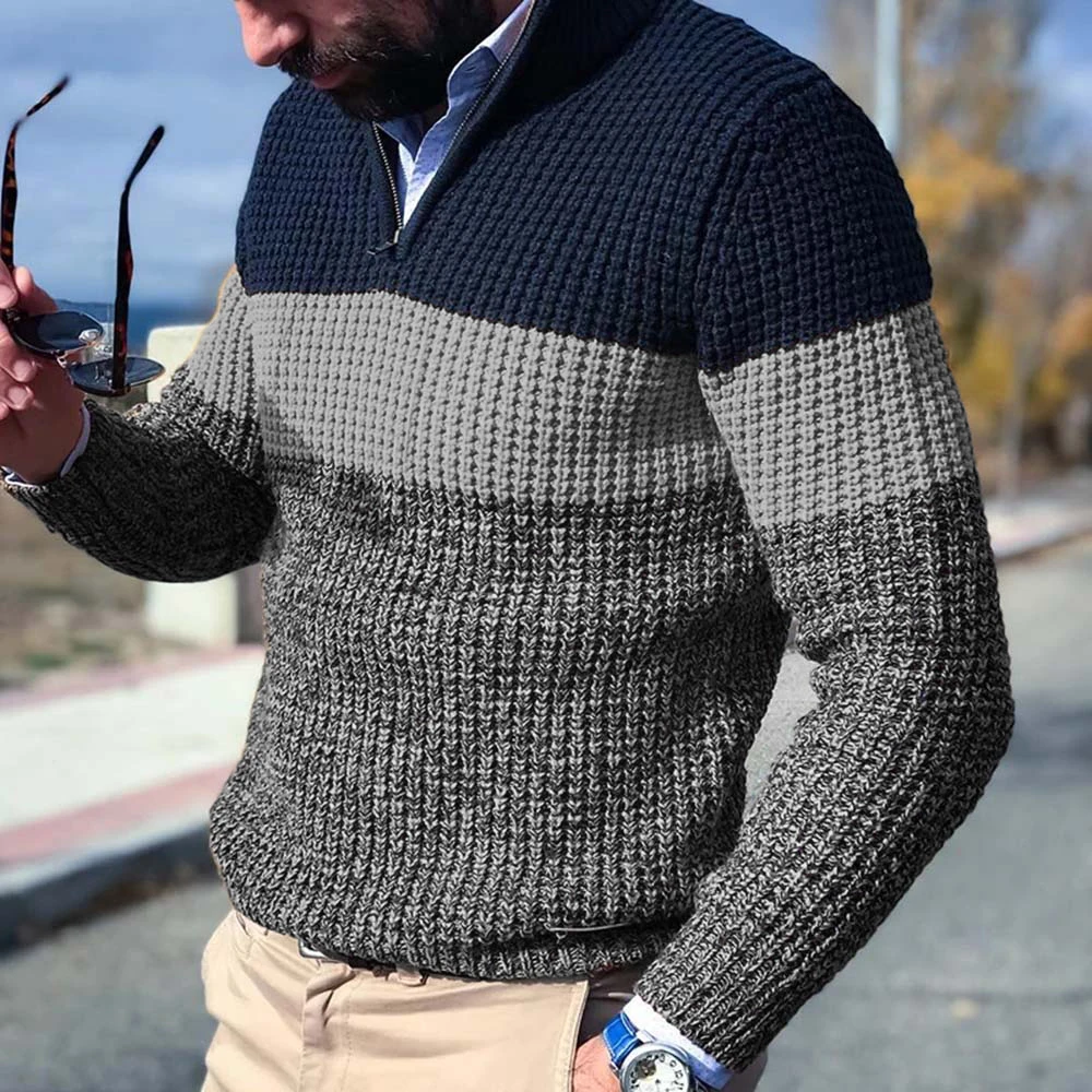 Модный мужской осенне-зимний теплый пуловер Джемпер размера плюс с длинным рукавом, повседневный Свободный вязаный свитер с v-образным вырезом, мужские вязаные топы