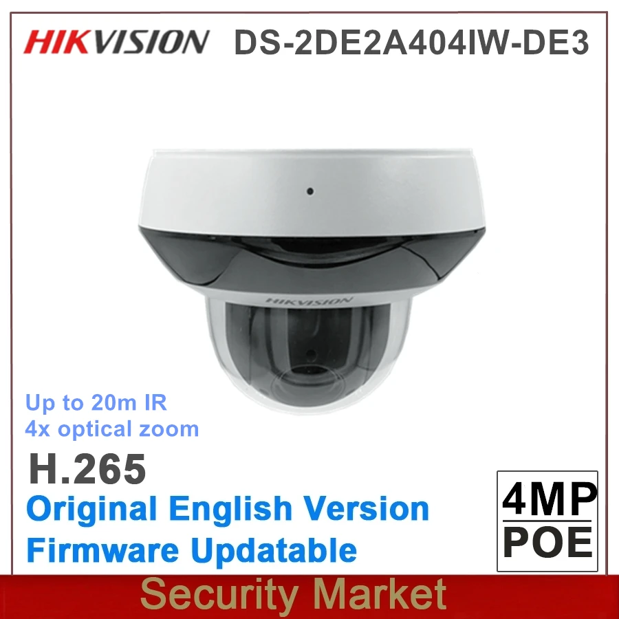 Оригинальная английская камера hikvision DS 2DE2A404IW DE3 PTZ 2 дюймовый ИК POE 4MP 4X работает от