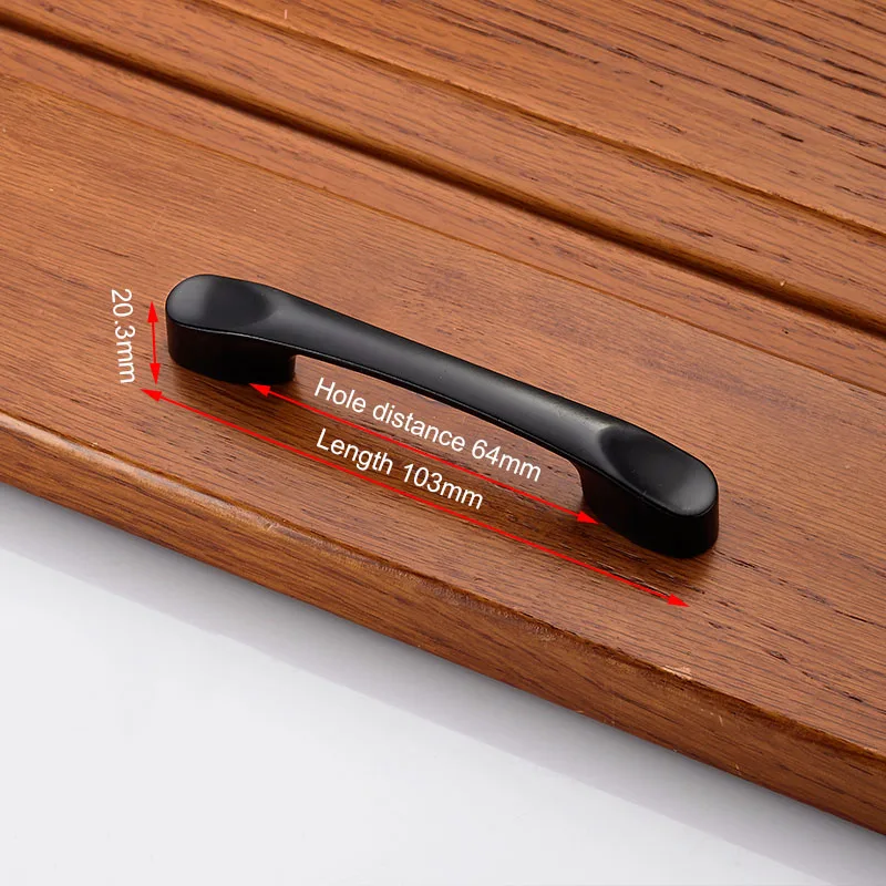 Американский цинковый сплав матовая черная ручка шкафа шкаф двери минималистичные ручки Ручка для дверцы выдвижного ящика мебельное оборудование - Цвет: HandleHLS803-64