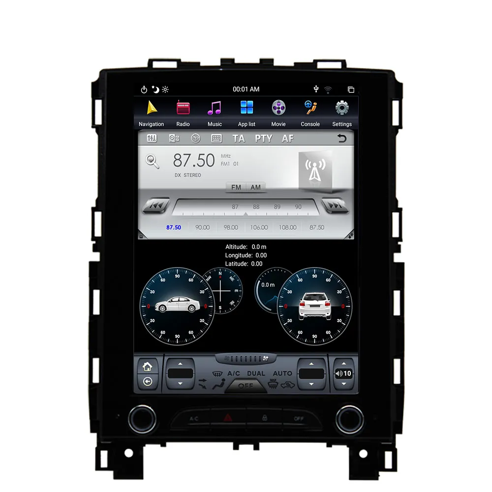 4G 64G PX6 Android 9.0 Car Radio Tesla Vertical Screen for Renault Koleos- Audio Player In-dash Carplay GPS Navigation