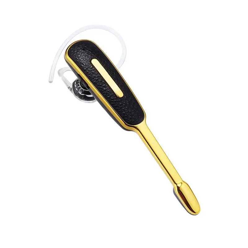 Bluetooth наушники, ушные крючки, беспроводные наушники, громкая связь, бизнес гарнитура, спортивные Bluetooth наушники с микрофоном для Xiaomi(N0828 - Цвет: Black Gold