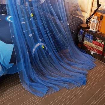 

Tent Crib Netting Blue Star Curtains Princess Round Dome Bed Canopy Romantic Game House Play Girls Reading Baby Boys